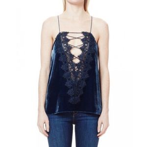 Women's Cami NYC Charlie Velvet Reversible Cami In Blue